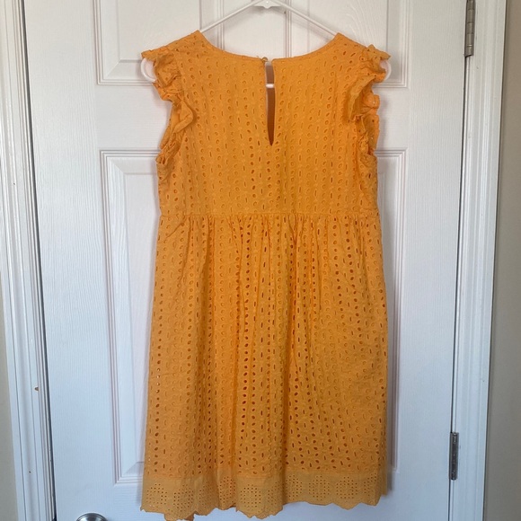 Eyelet Sleeveless Dress in Mustard Yellow - Picture 4 of 5